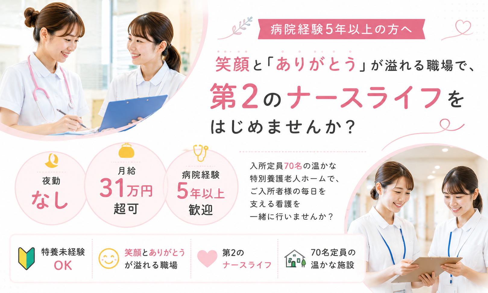 正社員 看護師・准看護師 介護施設の求人情報イメージ1