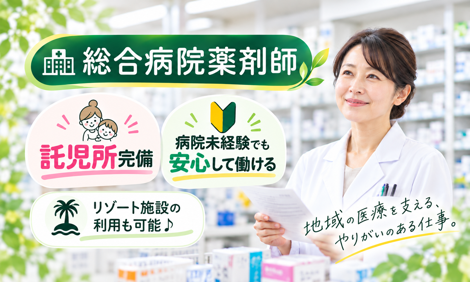 正社員 薬剤師 病院の求人情報イメージ1