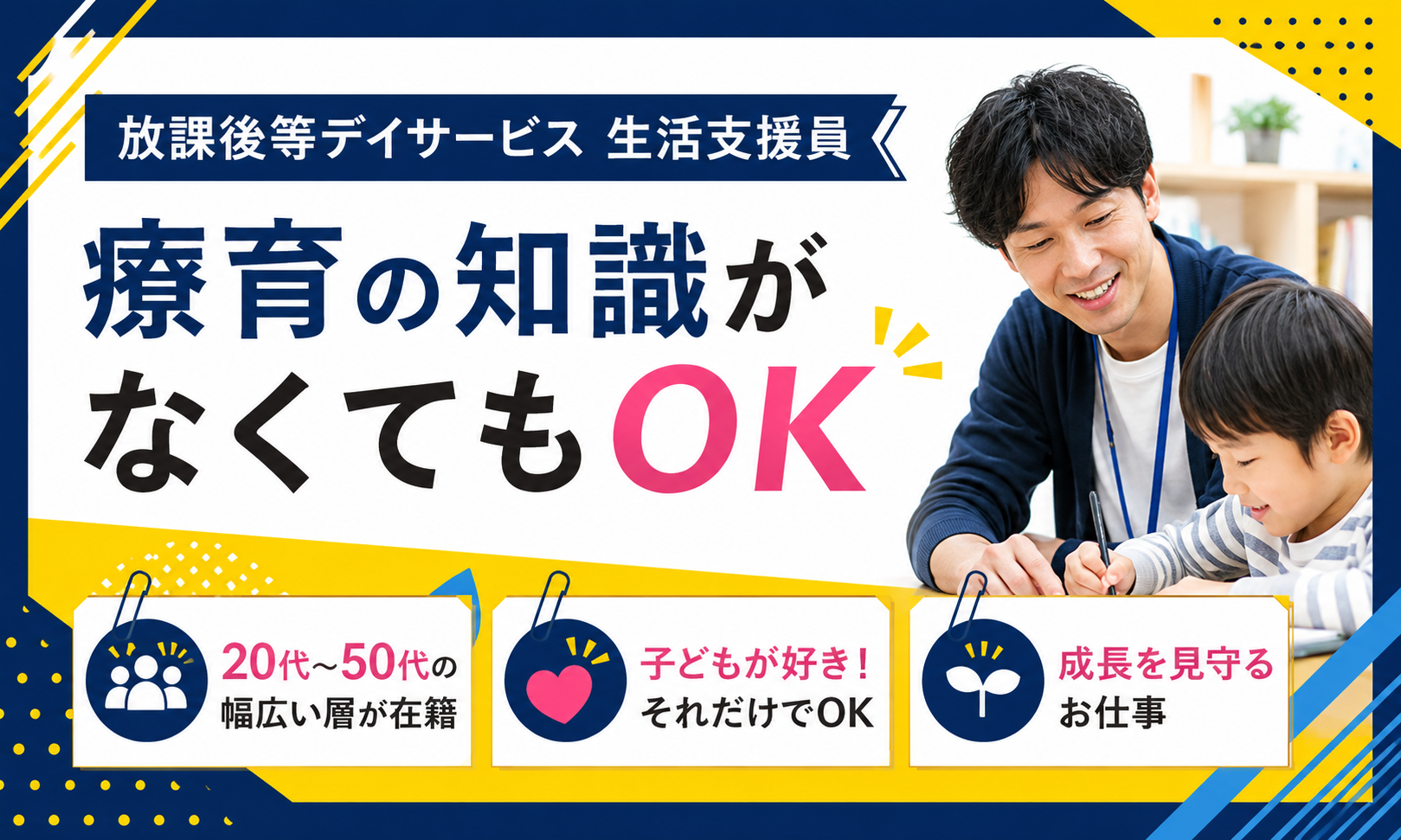 派遣社員 介護職員 障がい者生活支援員 障がい者福祉関連の求人情報イメージ1